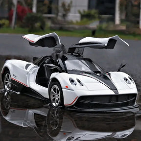 Pagani Huayra Dinastia-Modelo de Carro Esportivo Liga, 1:36 Diecast Brinquedo de Metal, Coleção de Som e Luz, Presente Infantil, F562