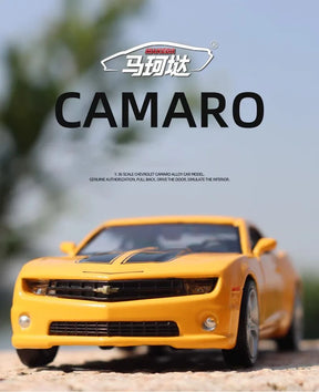 Chevrolet Camaro Alloy Diecast Car Model Toy, Carros puxados para trás, Presentes de aniversário para crianças, Coleções adultas, 2 Portas, 1:36