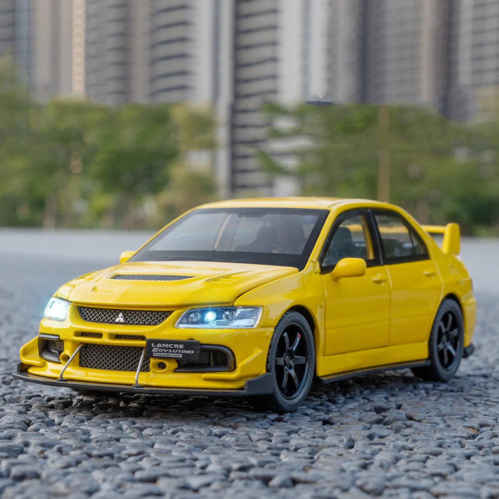 1:32 lancer evolução evo simulação modelo de carro metal diecasts veículos brinquedo liga decoração som luz metal homem crianças presente menino