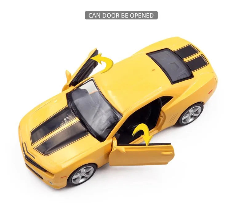 Chevrolet Camaro Alloy Diecast Car Model Toy, Carros puxados para trás, Presentes de aniversário para crianças, Coleções adultas, 2 Portas, 1:36