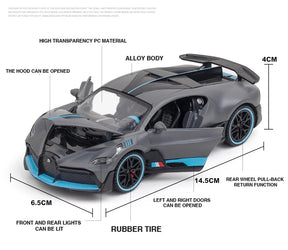 Modelo para Bugatti Metal Vehicle Racing Liga Modelo Carro Miniatura Diecast 1:32