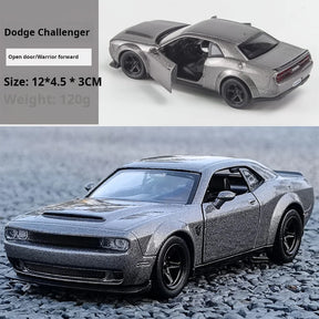 Dodge Charger Alloy Sports Car Model, 1:32 Simulação, Luz e Som, Puxar, Carro de luxo, Brinquedo para Crianças, Ornamentos